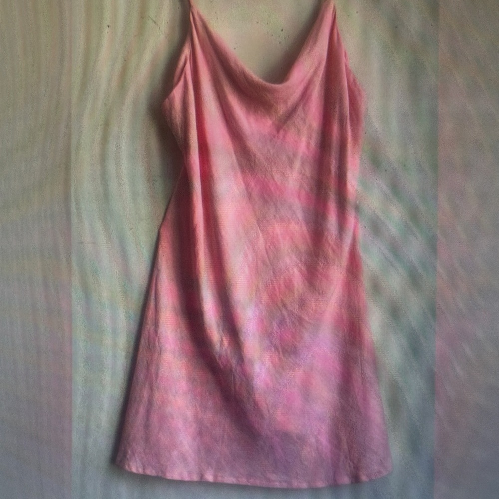 Pink Tie-Dye Slip Dress